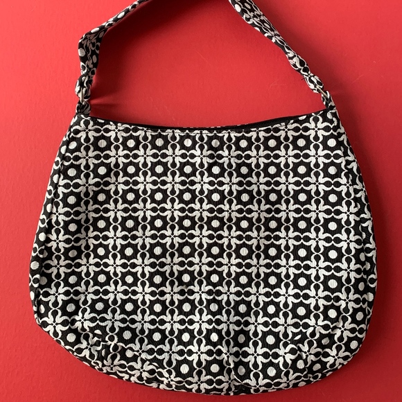 Heartstrings Black White Geometric Purse Bag - Picture 1 of 2